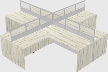 Shared l-shaped cubicles