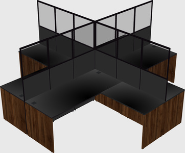 Shared l-shaped cubicles