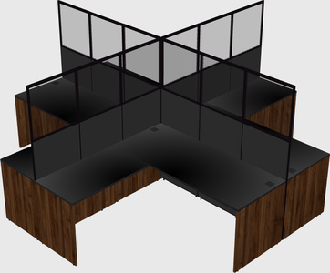 Shared l-shaped cubicles