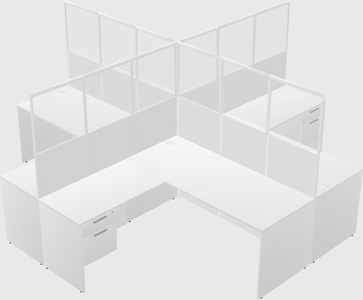 Shared l-shaped cubicles