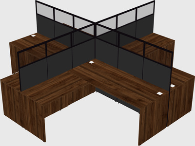 Shared l-shaped cubicles