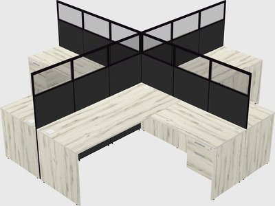 Shared l-shaped cubicles