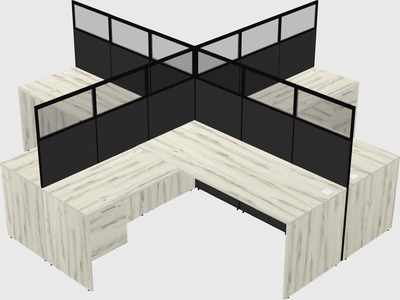 Shared l-shaped cubicles