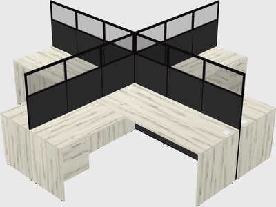 Shared l-shaped cubicles