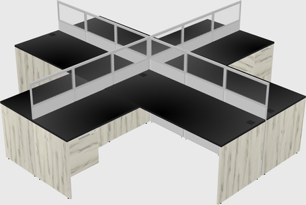 Shared l-shaped cubicles