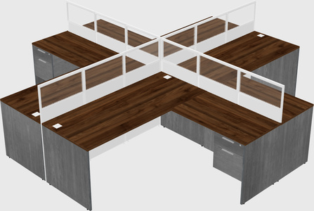 Shared l-shaped cubicles
