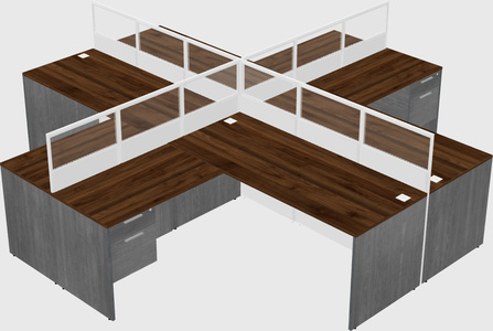Shared l-shaped cubicles