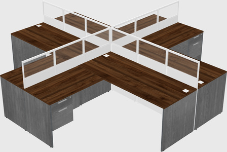 Shared l-shaped cubicles