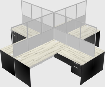 Shared l-shaped cubicles
