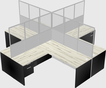 Shared l-shaped cubicles