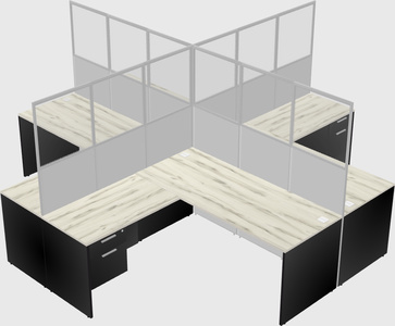 Shared l-shaped cubicles