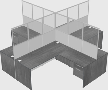 Shared l-shaped cubicles