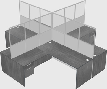 Shared l-shaped cubicles