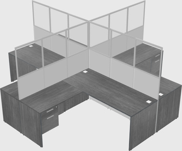 Shared l-shaped cubicles