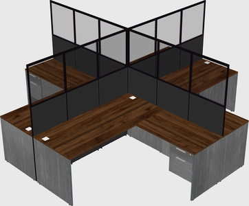 Shared l-shaped cubicles