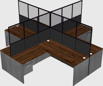 Shared l-shaped cubicles