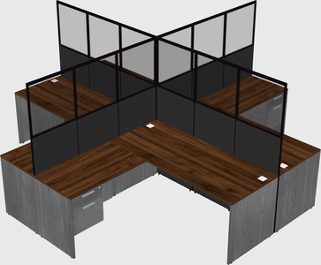 Shared l-shaped cubicles