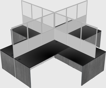 Shared l-shaped cubicles