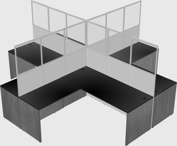 Shared l-shaped cubicles