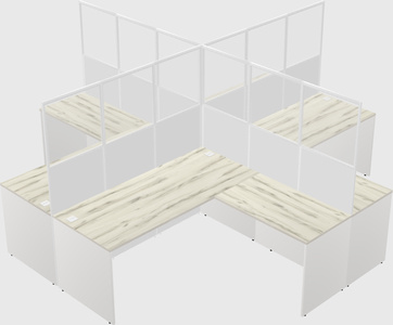 Shared l-shaped cubicles