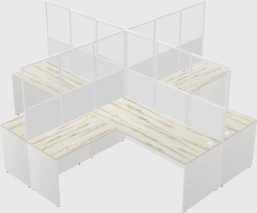 Shared l-shaped cubicles