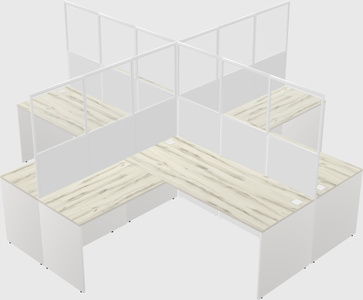 Shared l-shaped cubicles