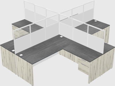 Shared l-shaped cubicles