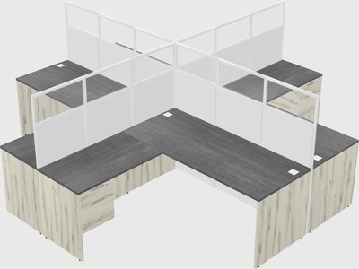 Shared l-shaped cubicles
