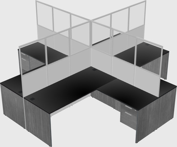 Shared l-shaped cubicles