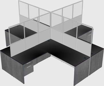 Shared l-shaped cubicles