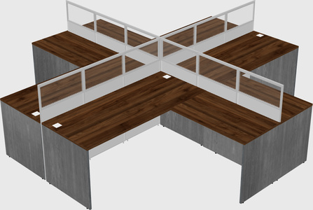Shared l-shaped cubicles