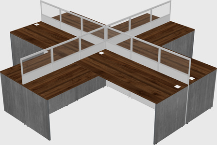 Shared l-shaped cubicles