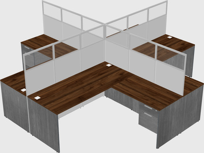 Shared l-shaped cubicles