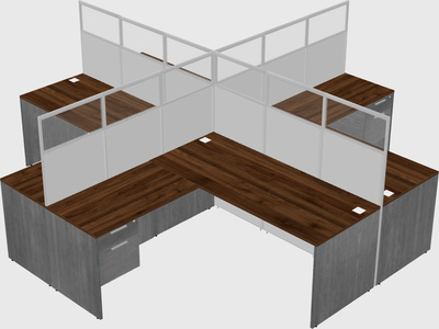 Shared l-shaped cubicles