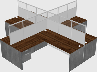 Shared l-shaped cubicles