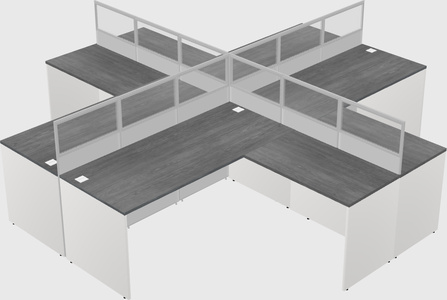 Shared l-shaped cubicles