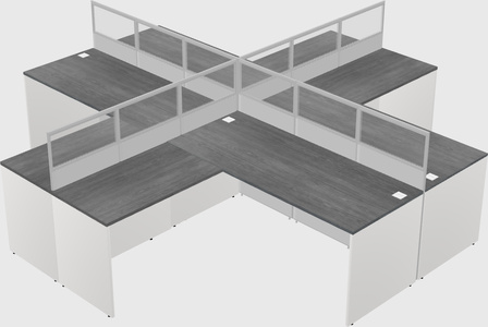 Shared l-shaped cubicles