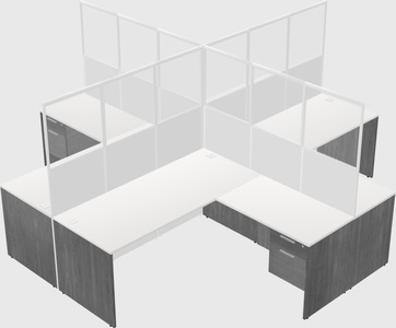 Shared l-shaped cubicles
