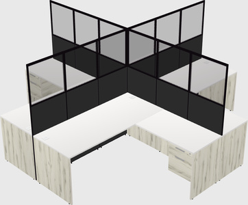 Shared l-shaped cubicles