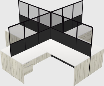 Shared l-shaped cubicles
