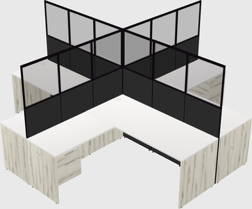 Shared l-shaped cubicles