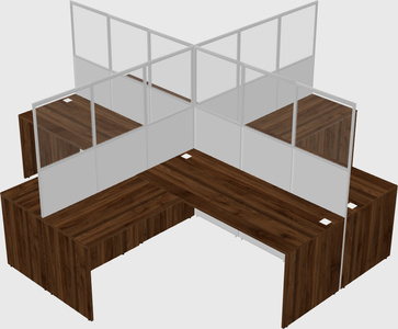 Shared l-shaped cubicles