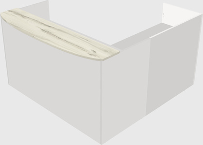 L-shaped reception desk
