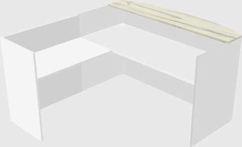 L-shaped reception desk