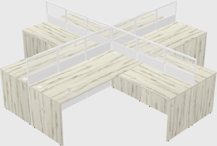 Shared l-shaped cubicles