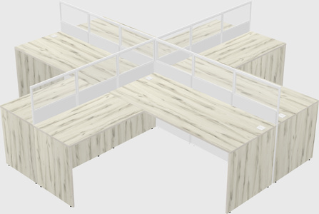 Shared l-shaped cubicles