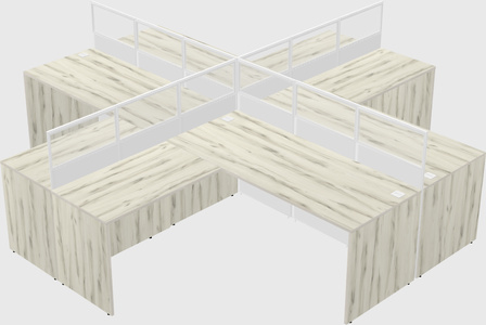 Shared l-shaped cubicles