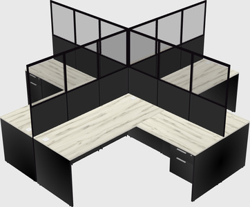 Shared l-shaped cubicles