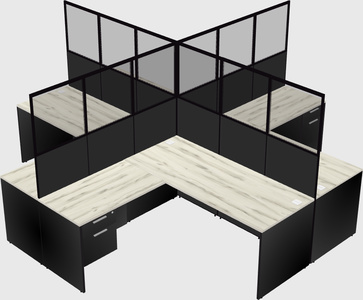 Shared l-shaped cubicles