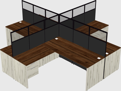 Shared l-shaped cubicles
